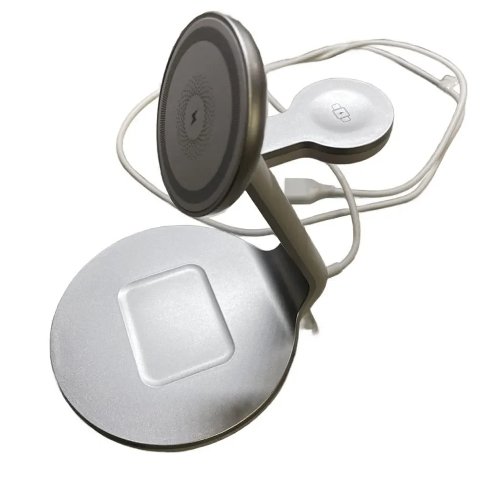 3-in-1 Wireless Charging Station - Silver For iPhone, AirPods & Apple Watch